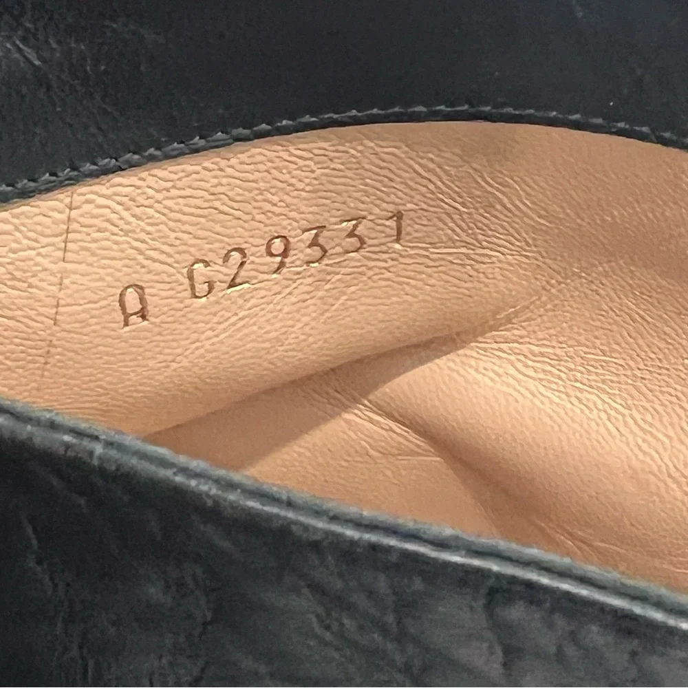 CHANEL black leather
